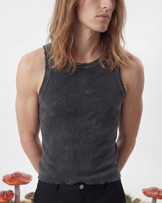 Sign Tank Top Vintage Grey Distressed