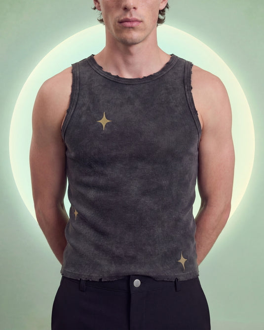 Sirius Tank Top Washed Grey Distressed