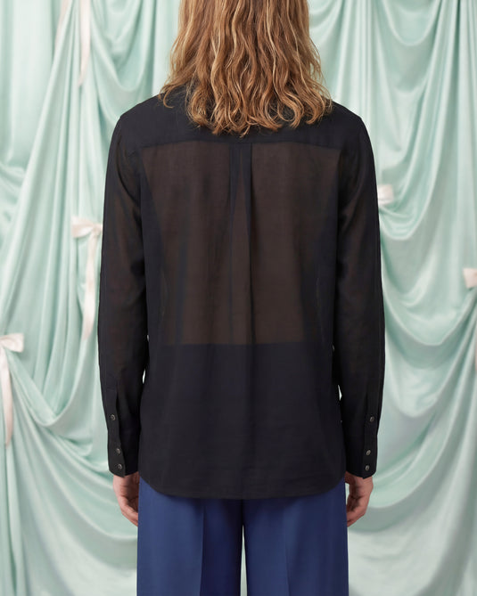 Noir Lace-Up Shirt