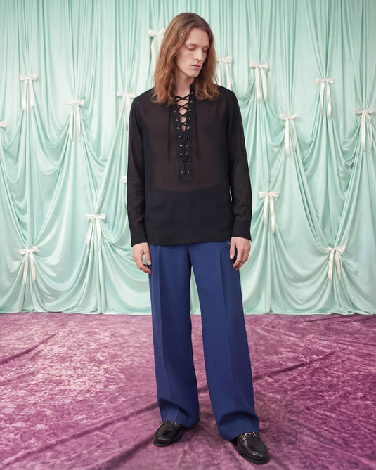 Noir Lace-Up Shirt